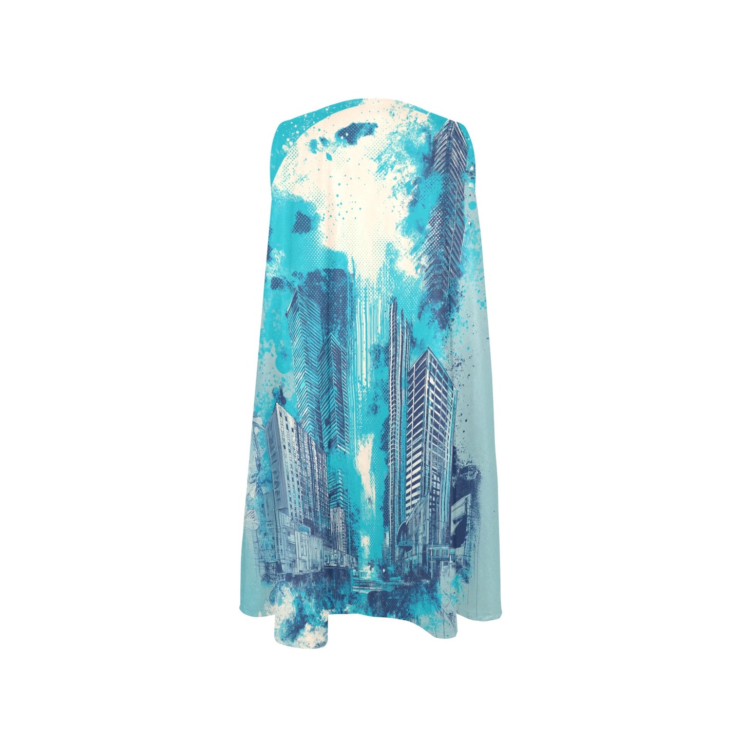 Teal Towers A-Line Pocket Dress