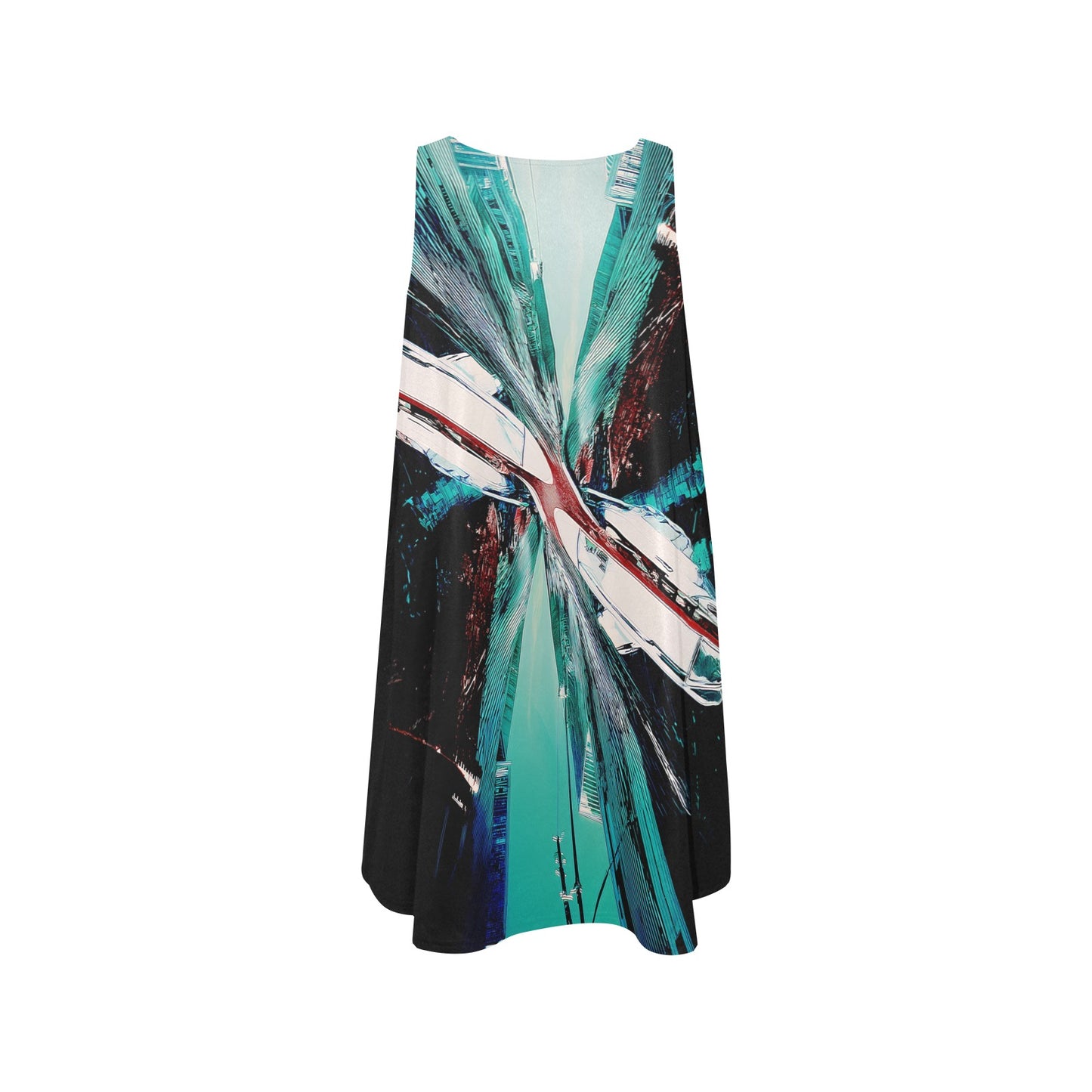 Aqua Angles A-Line Pocket Dress