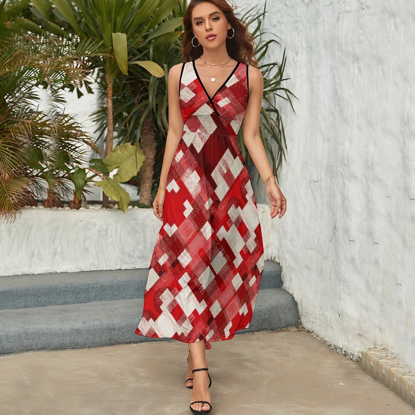 Pixelate Long Sleeveless Dress