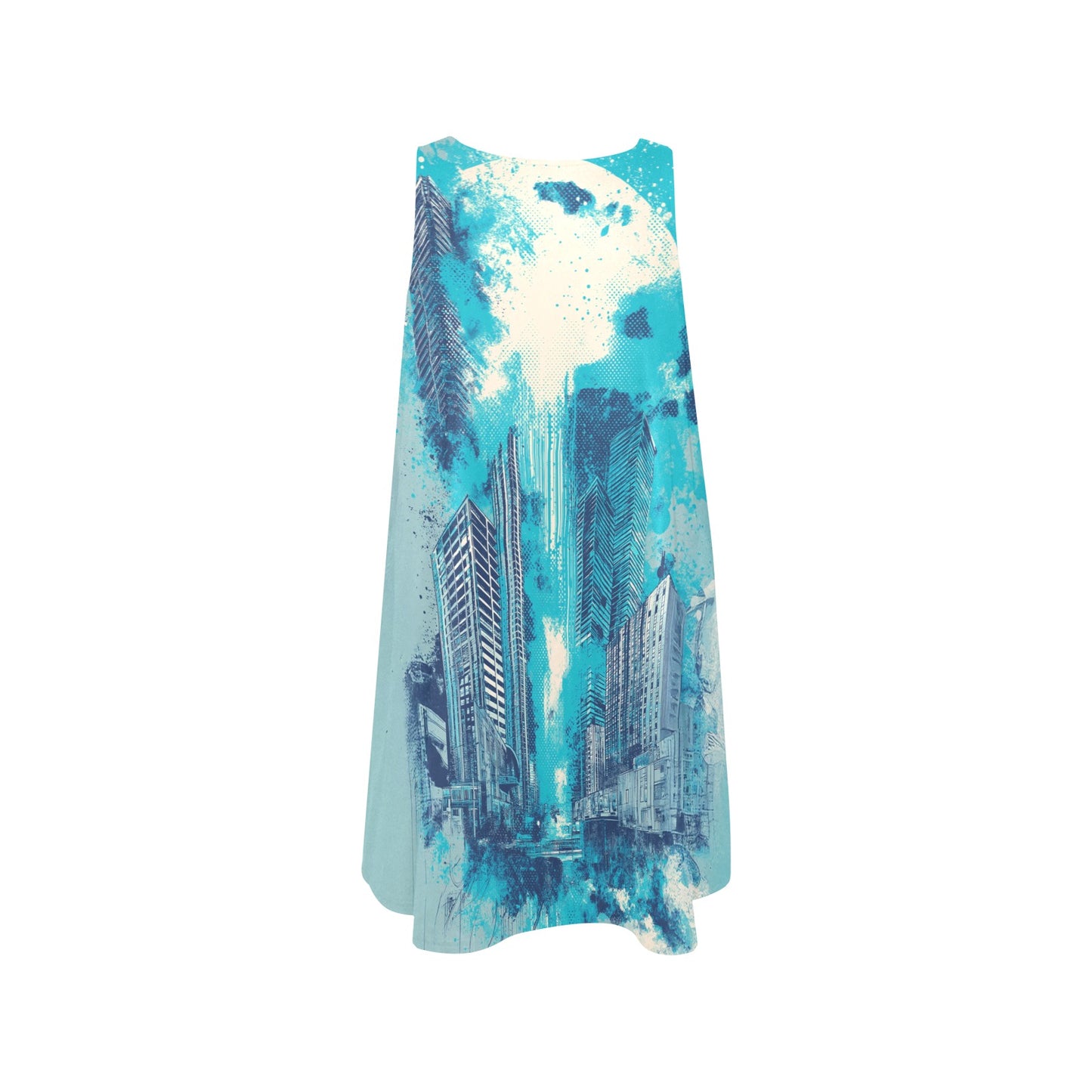 Teal Towers A-Line Pocket Dress