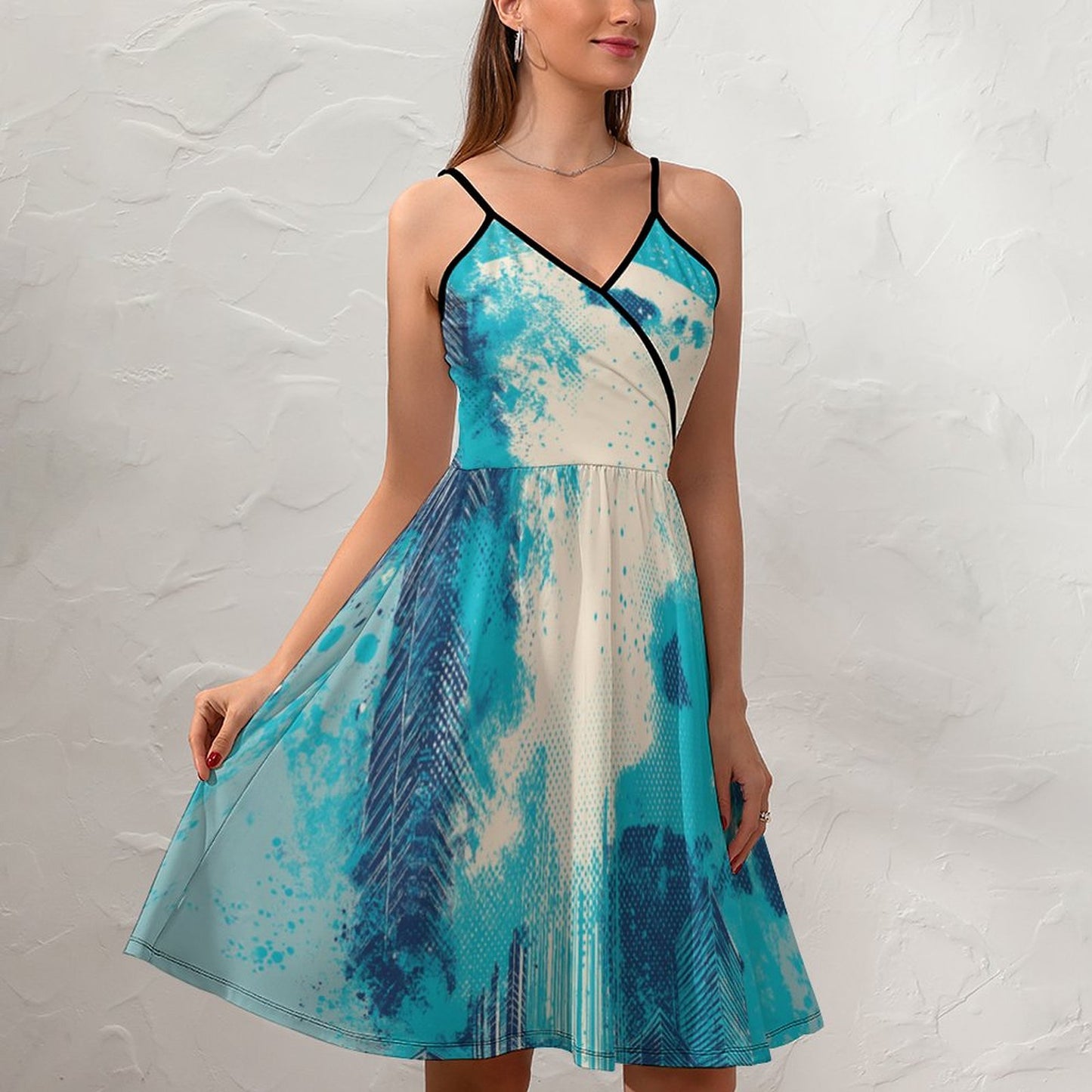 Teal Towers Sling Dress