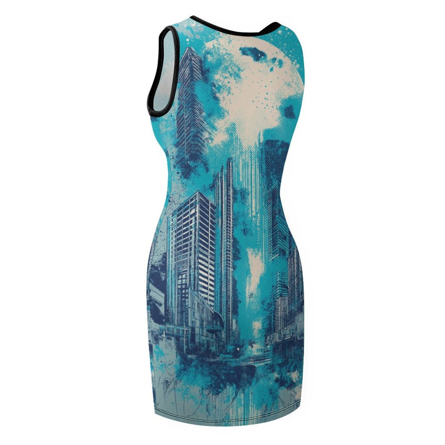 Teal Towers Tank Dress