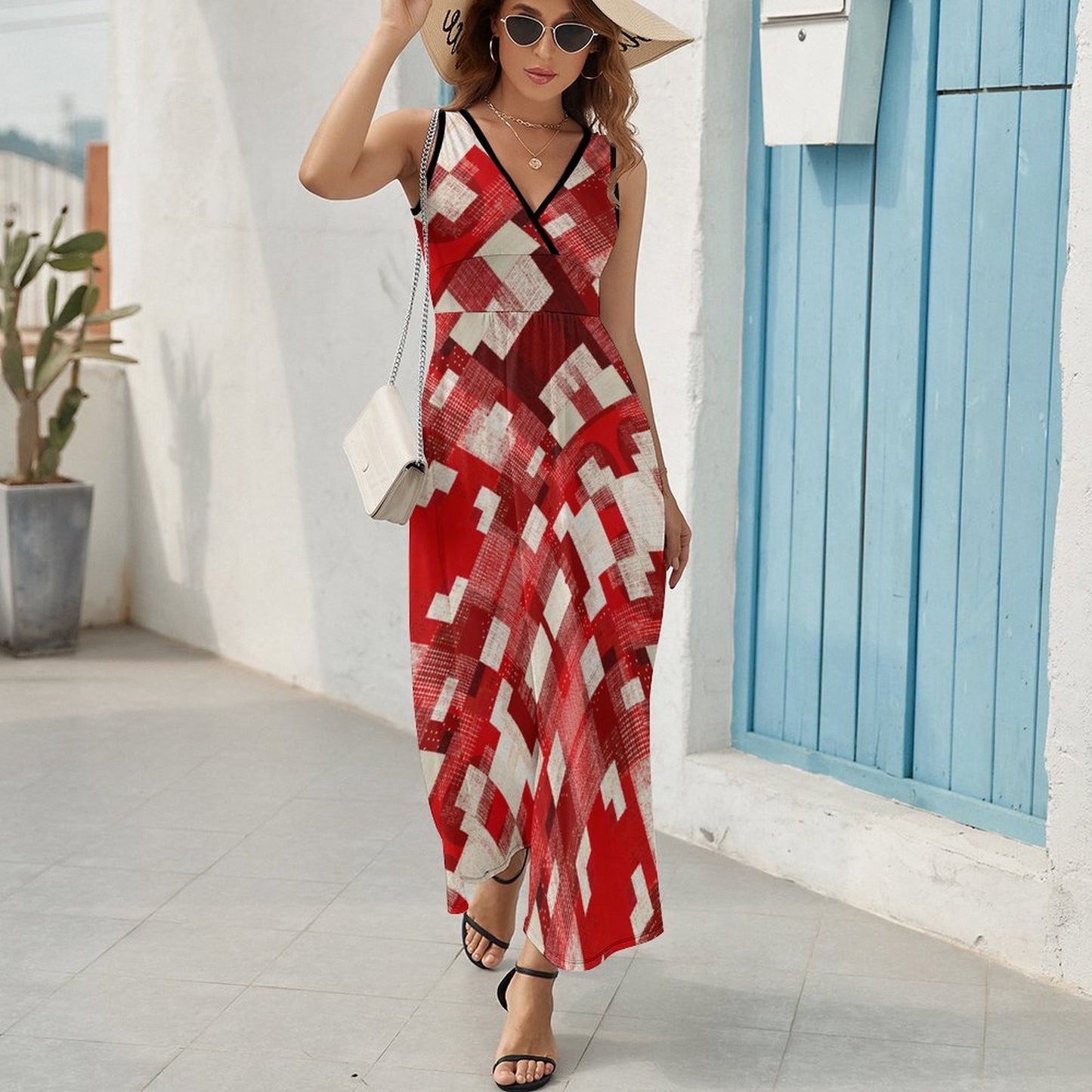 Pixelate Long Sleeveless Dress