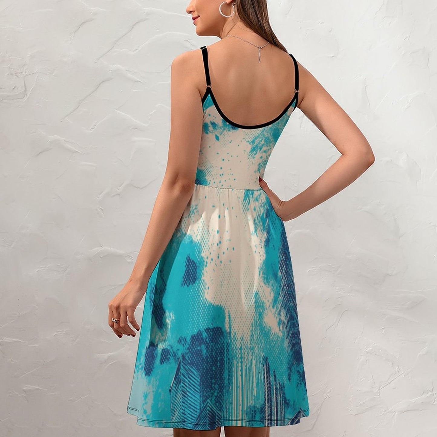 Teal Towers Sling Dress