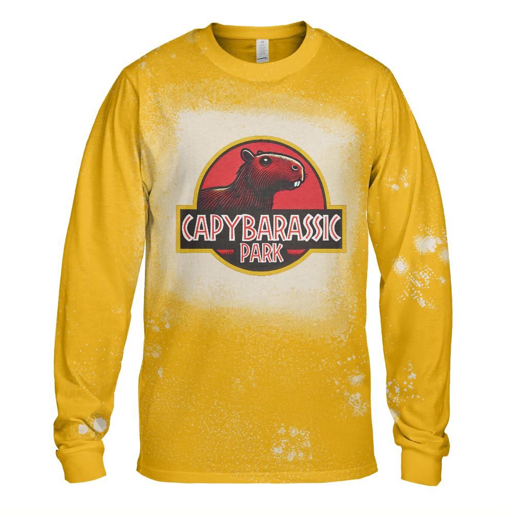 Capybarassic Park Bleached Long Sleeve T-Shirt