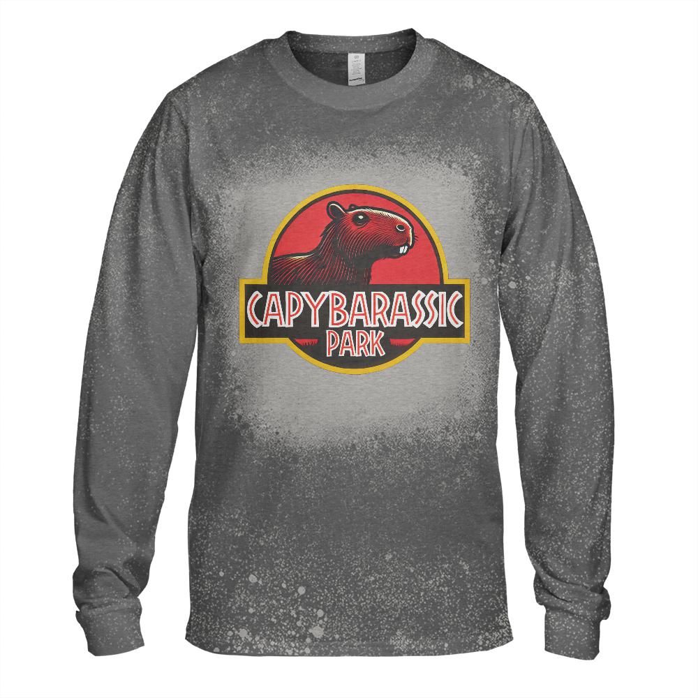 Capybarassic Park Bleached Long Sleeve T-Shirt