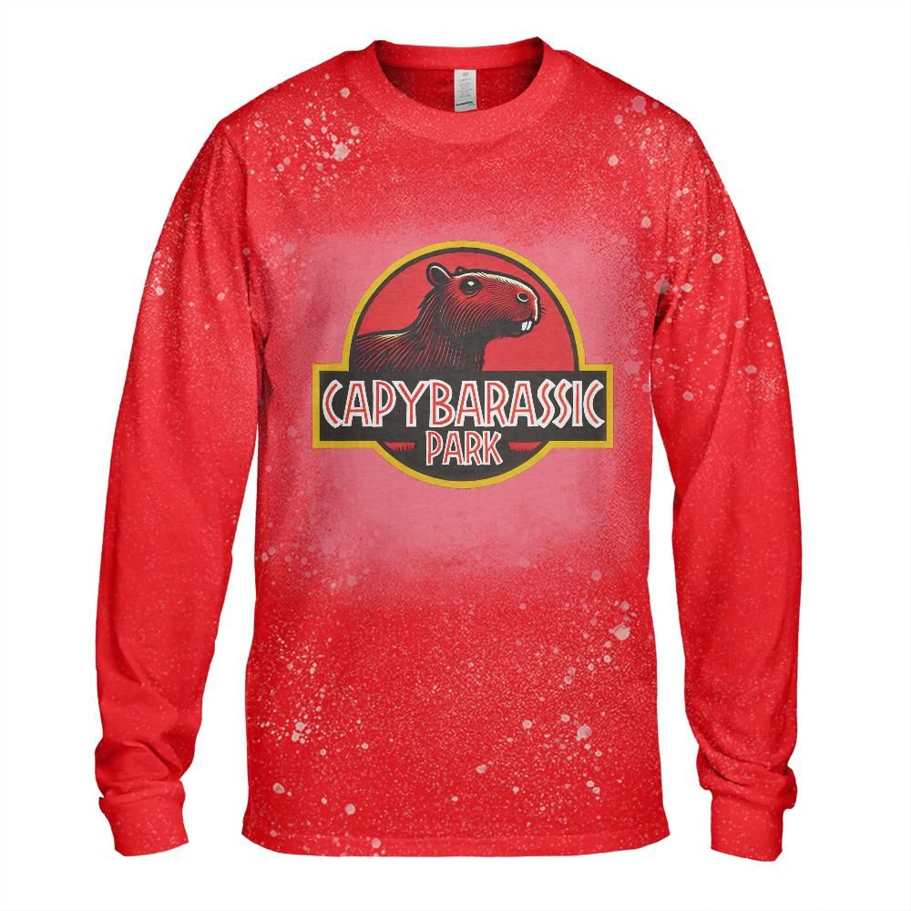 Capybarassic Park Bleached Long Sleeve T-Shirt