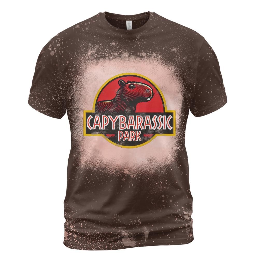 Capybarassic Park Bleached T-Shirt