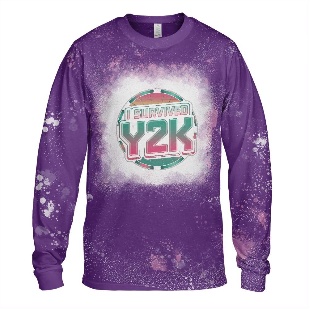 I Survived Y2K Bleached Long Sleeve T-Shirt