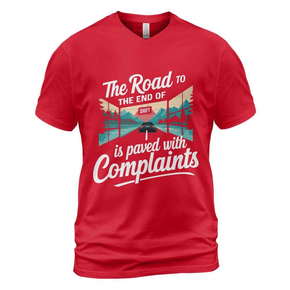 End Of Shift Cotton V-neck T-shirt