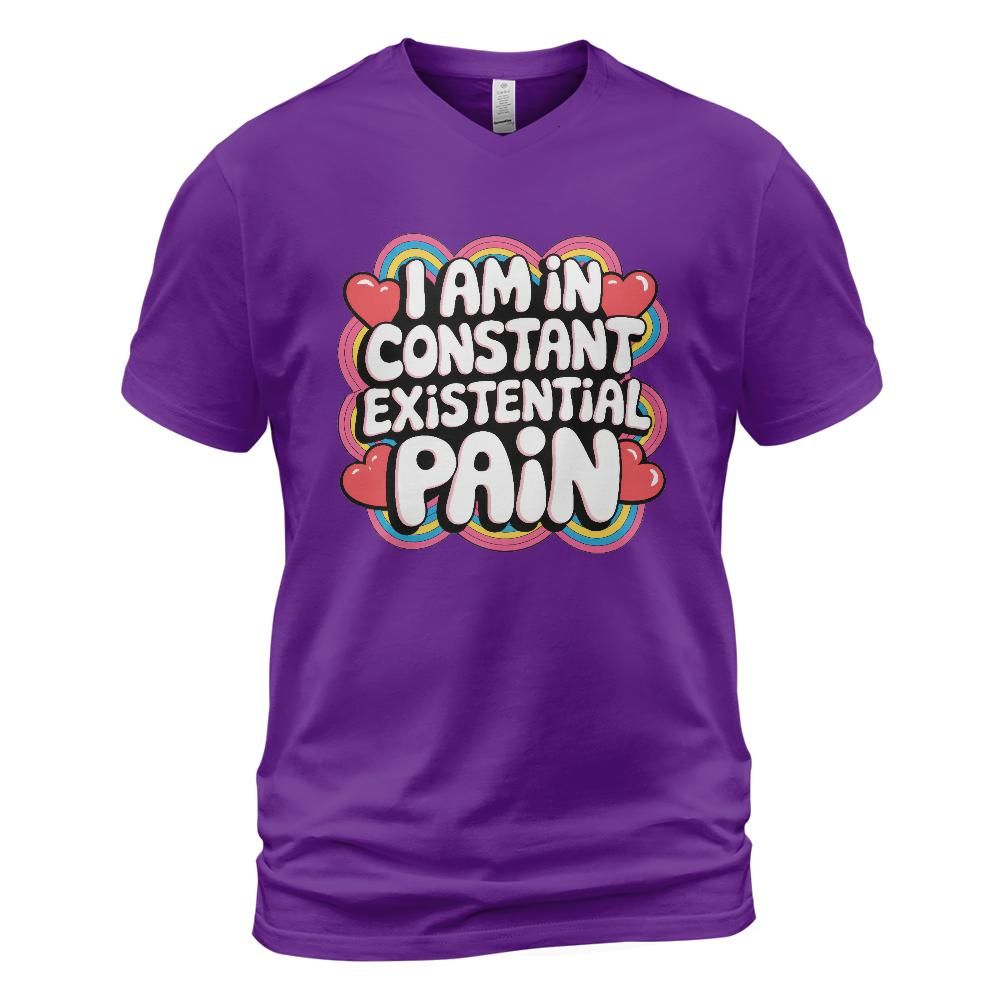 Existential Pain Cotton V-Neck T-shirt