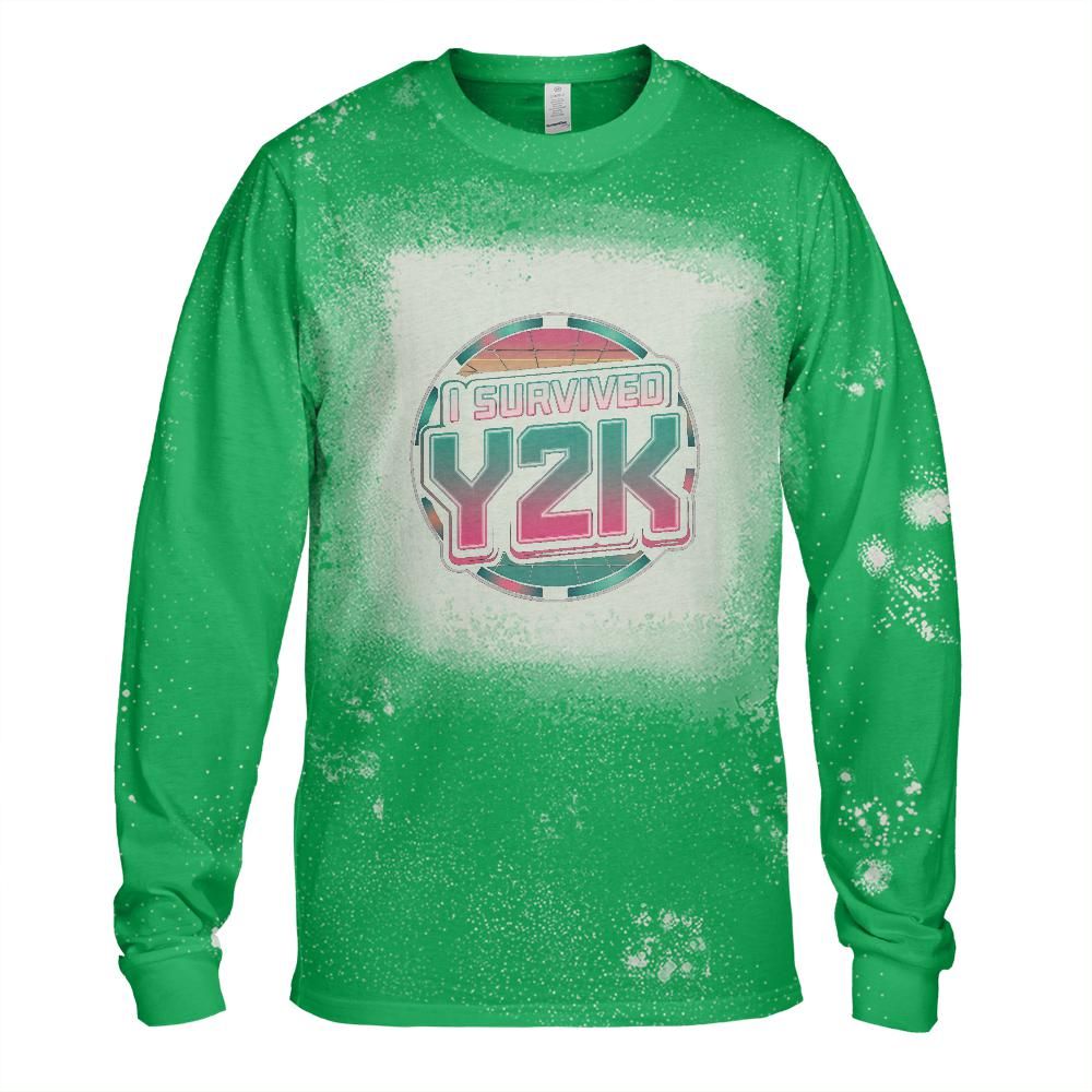I Survived Y2K Bleached Long Sleeve T-Shirt