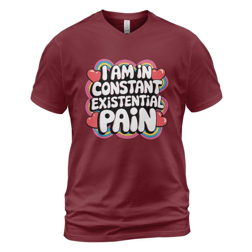 Existential Pain Cotton V-Neck T-shirt