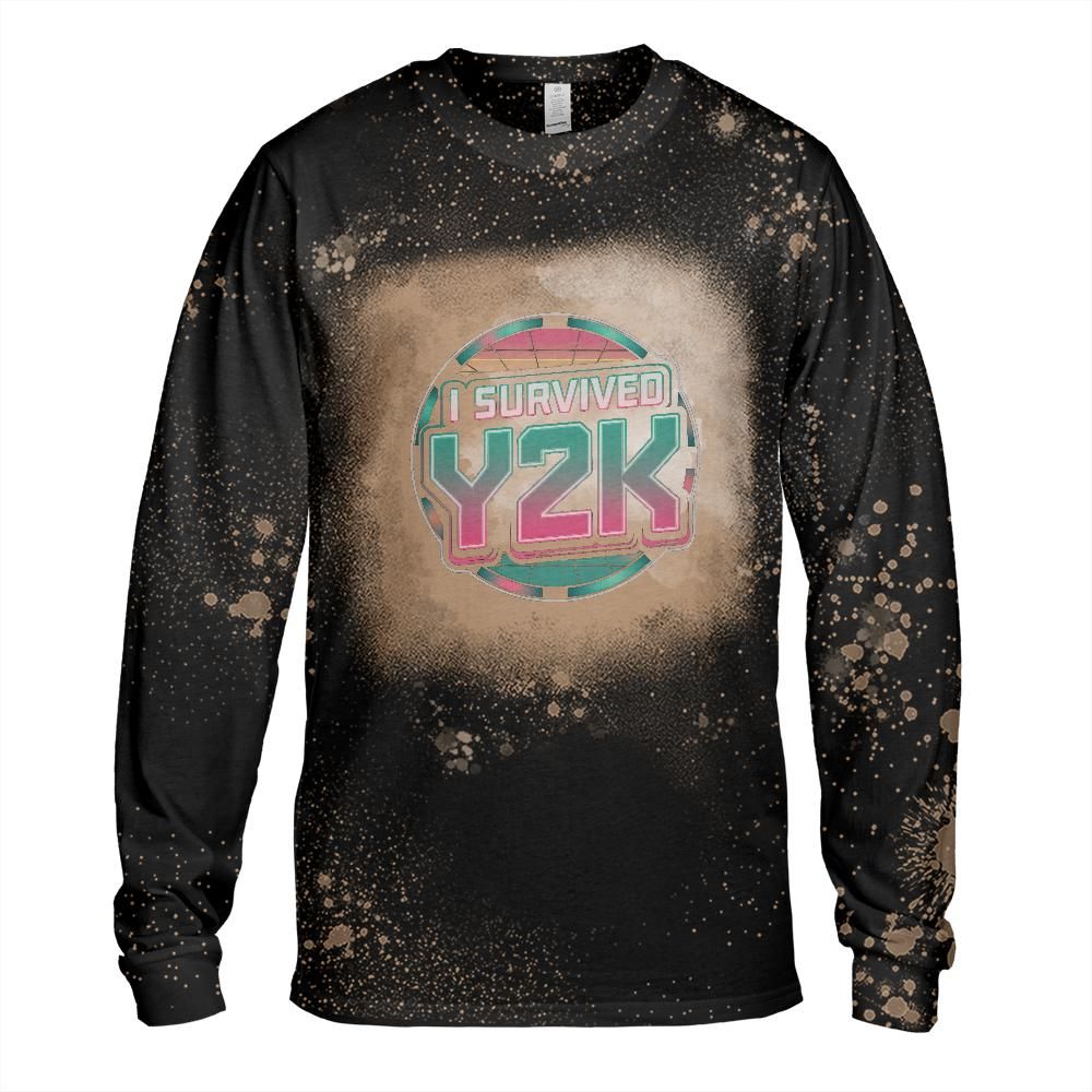 I Survived Y2K Bleached Long Sleeve T-Shirt