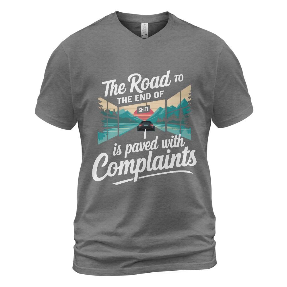 End Of Shift Cotton V-neck T-shirt