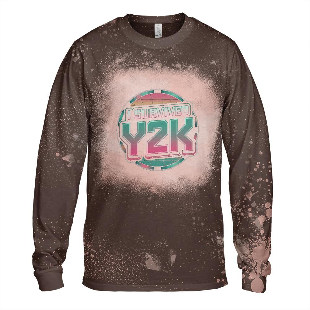 I Survived Y2K Bleached Long Sleeve T-Shirt
