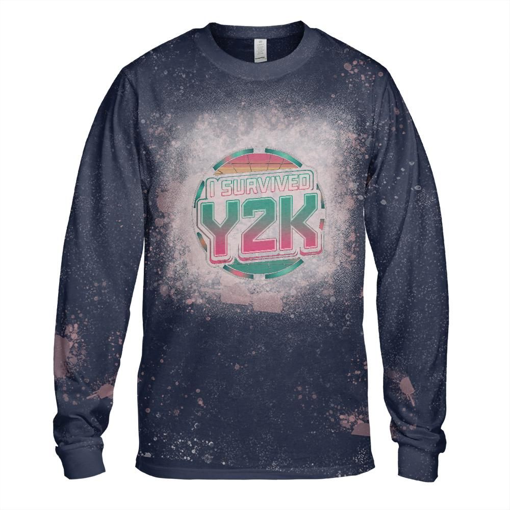 I Survived Y2K Bleached Long Sleeve T-Shirt