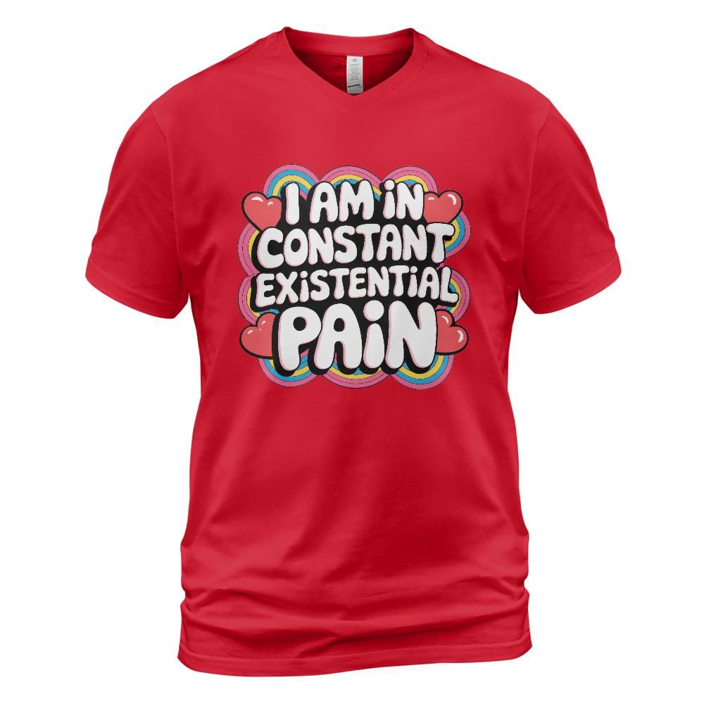 Existential Pain Cotton V-Neck T-shirt