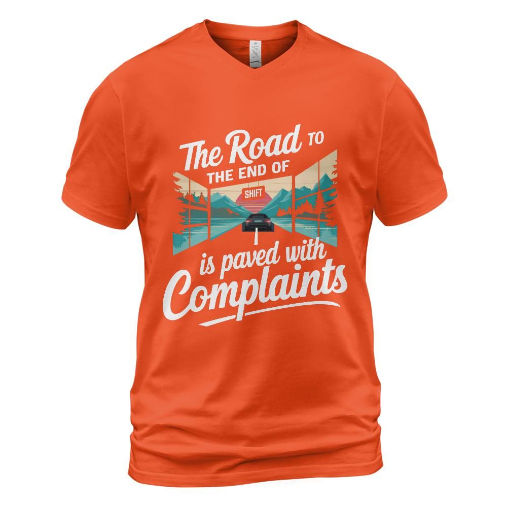 End Of Shift Cotton V-neck T-shirt