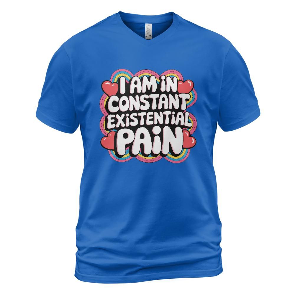 Existential Pain Cotton V-Neck T-shirt