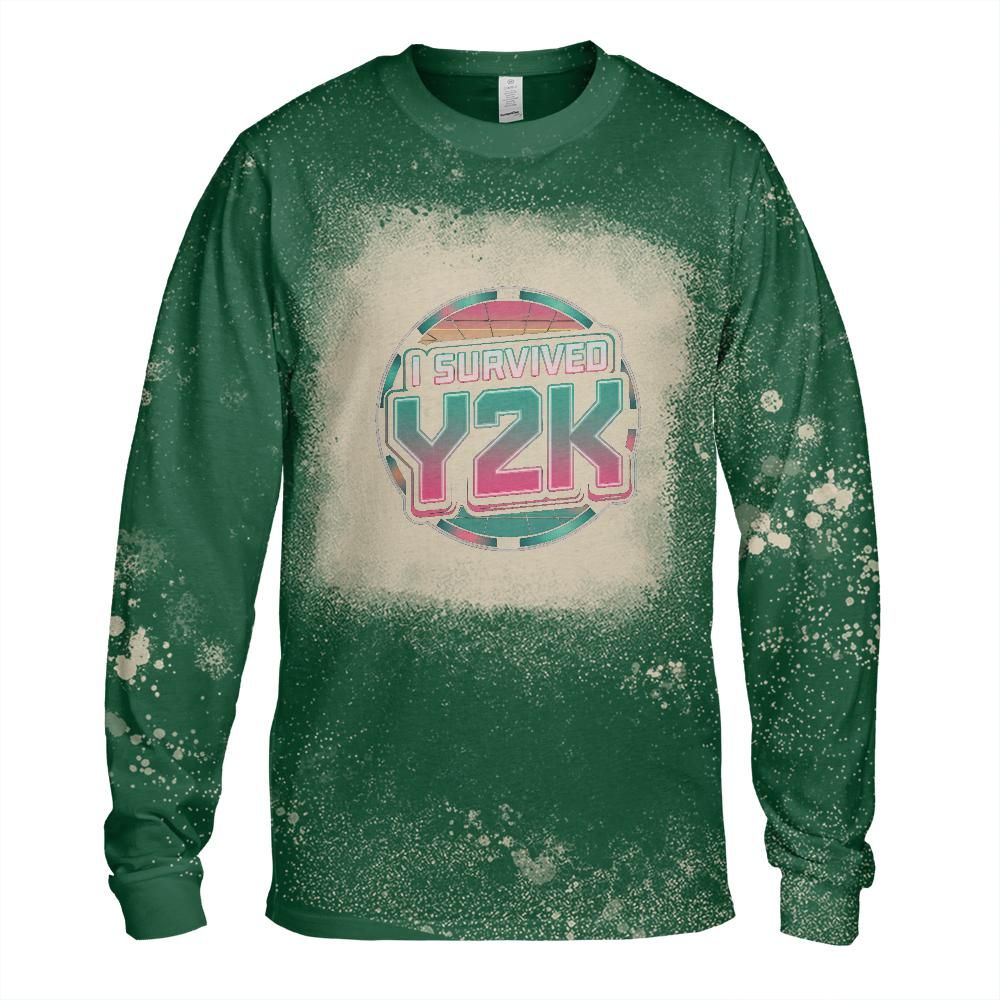 I Survived Y2K Bleached Long Sleeve T-Shirt