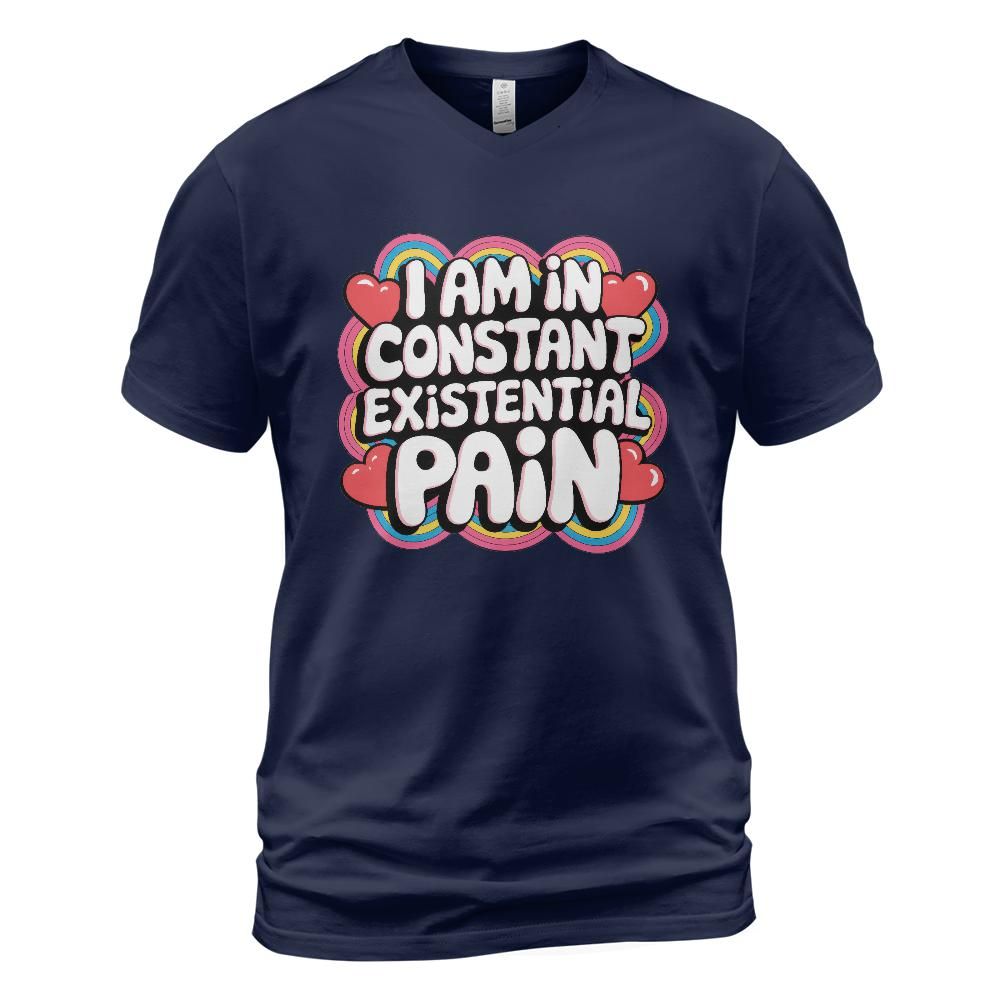 Existential Pain Cotton V-Neck T-shirt
