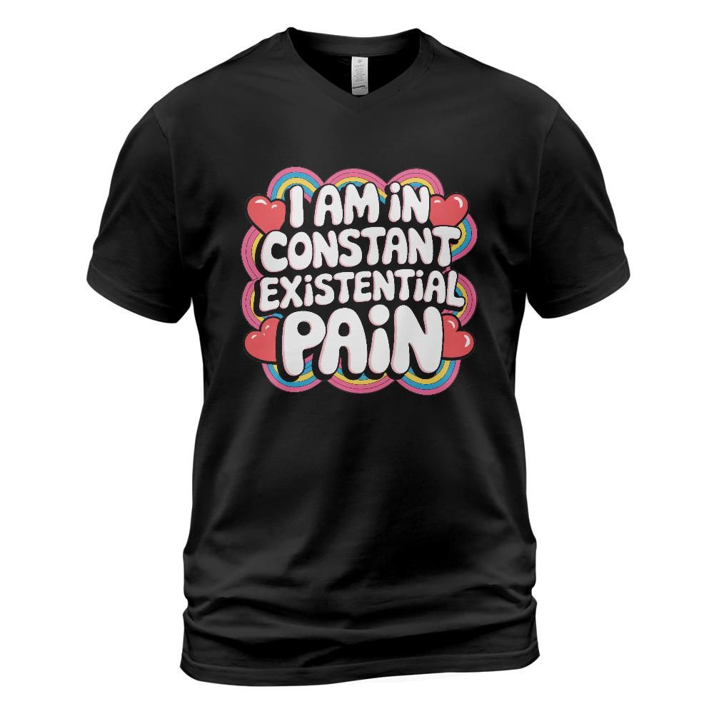 Existential Pain Cotton V-Neck T-shirt