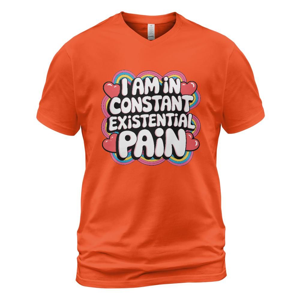 Existential Pain Cotton V-Neck T-shirt